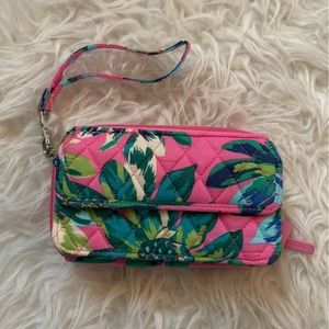 Vera Bradley crossbody / wristlet wallet in Tropical Paradise w/ 2 strap options